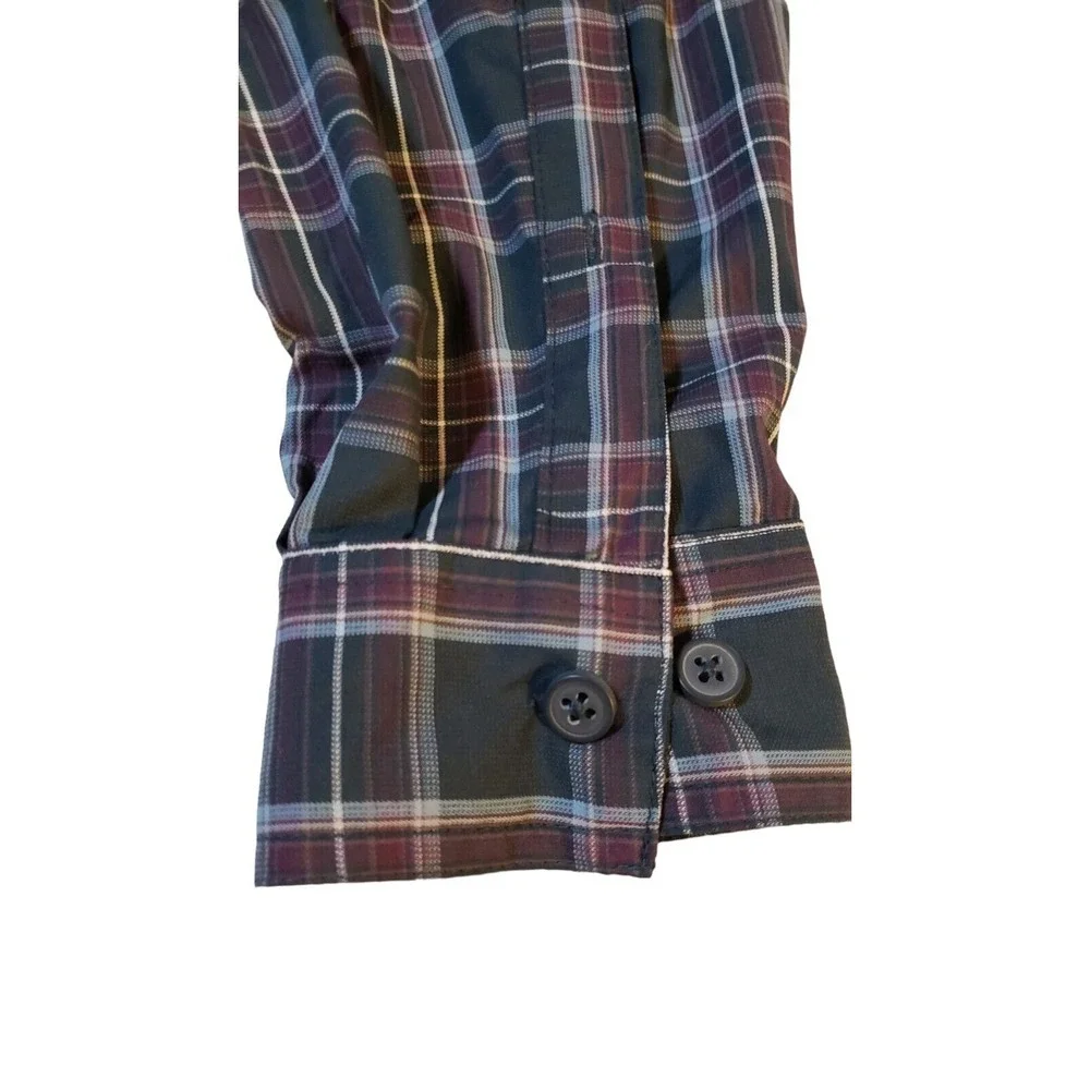 Columbia Omni-Shade Plaid Long Sleeve Shirt M Roll Tab Sleeves Outdoos Hiking‎